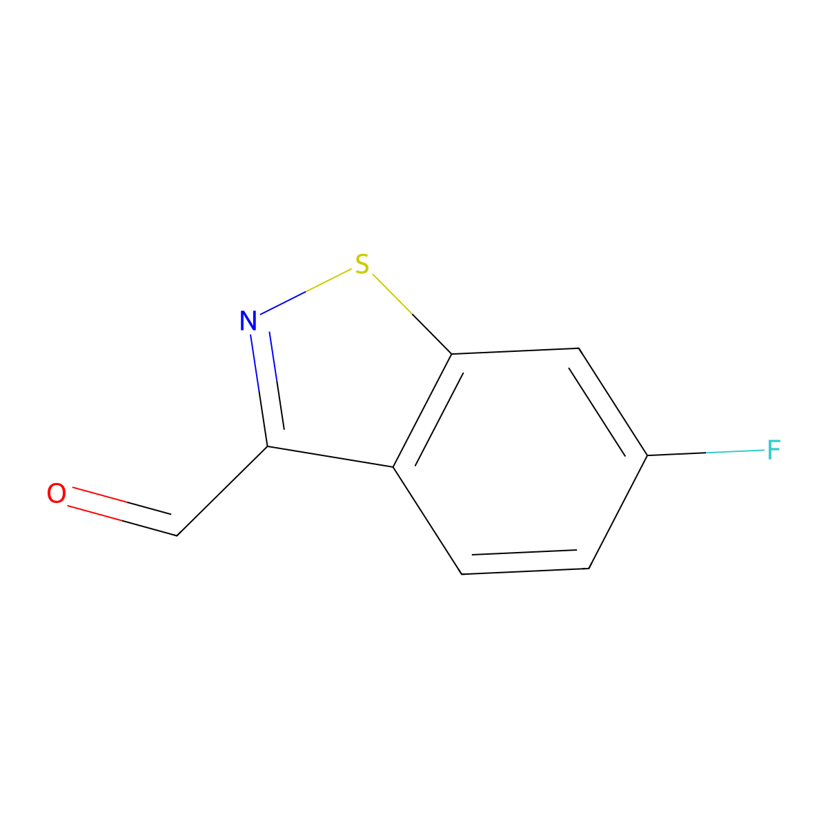 6-Fluoro-1,2-benzothiazole-3-carbaldehyde molecular structure, CAS 1823908-98-0