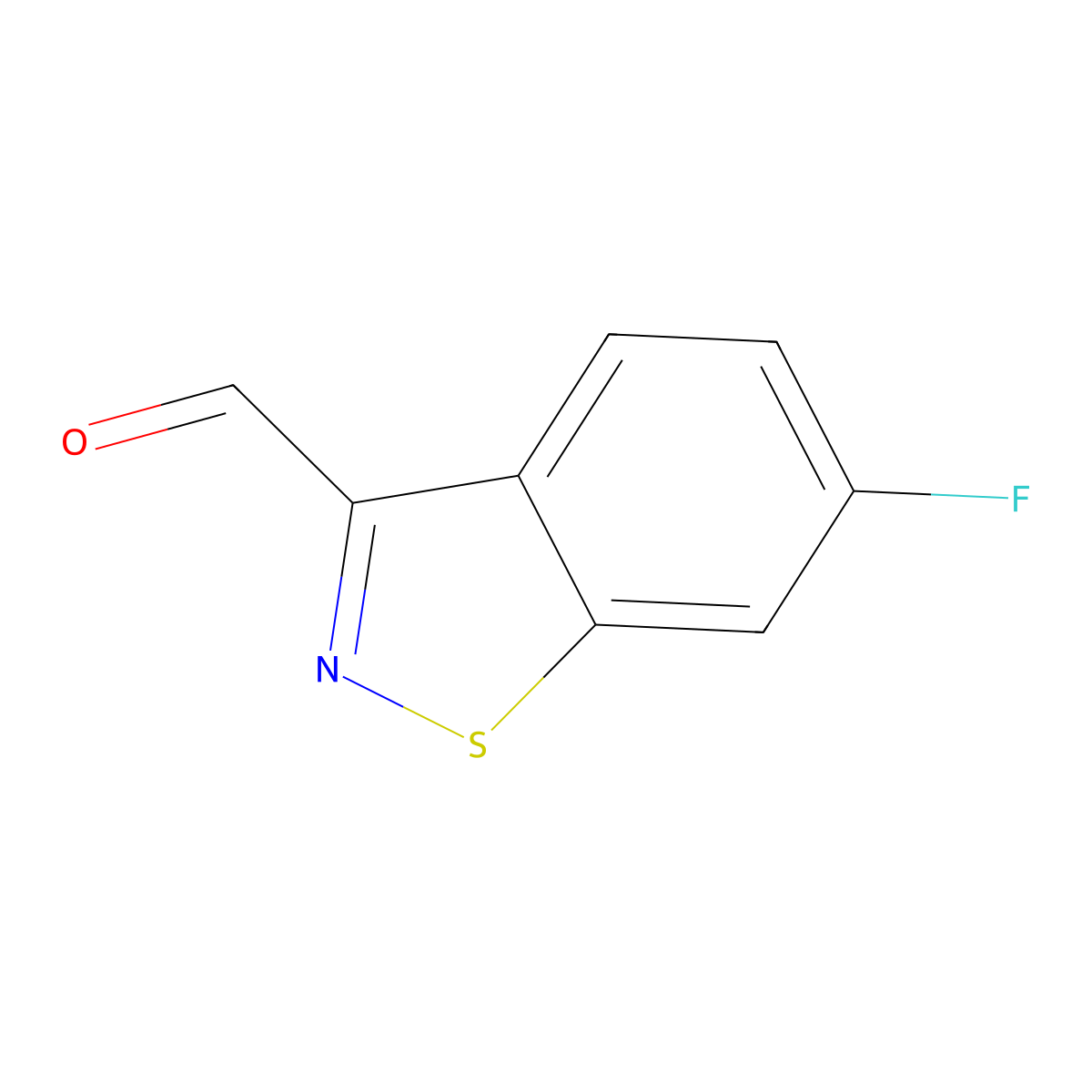 6-Fluoro-1,2-benzothiazole-3-carbaldehyde molecular structure, CAS 1823908-98-0