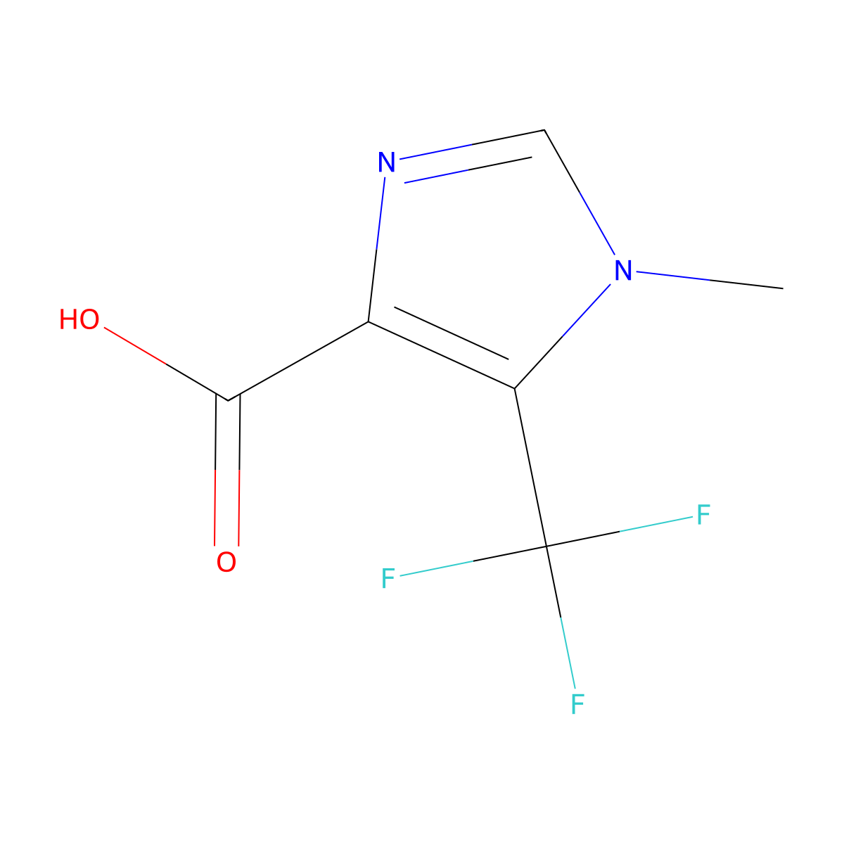 1-Methyl-5-(trifluoromethyl)-1H-imidazole-4-carboxylic acid molecular structure, CAS 1823912-21-5