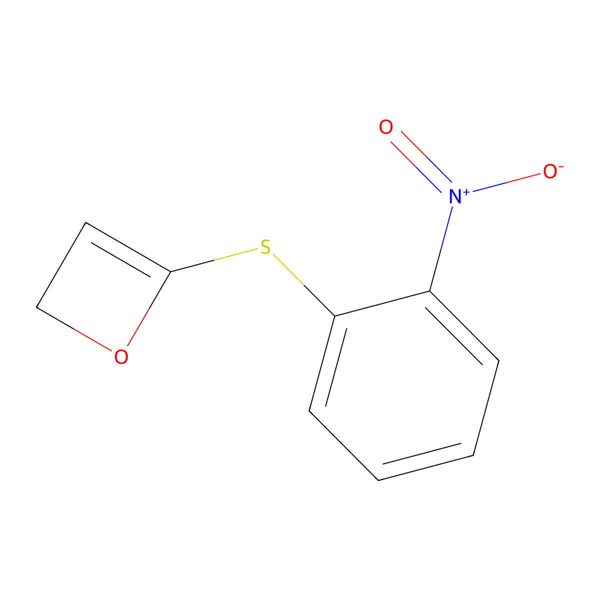 4-((2-Nitrophenyl)thio)-2H-oxete molecular structure, CAS 1823912-46-4