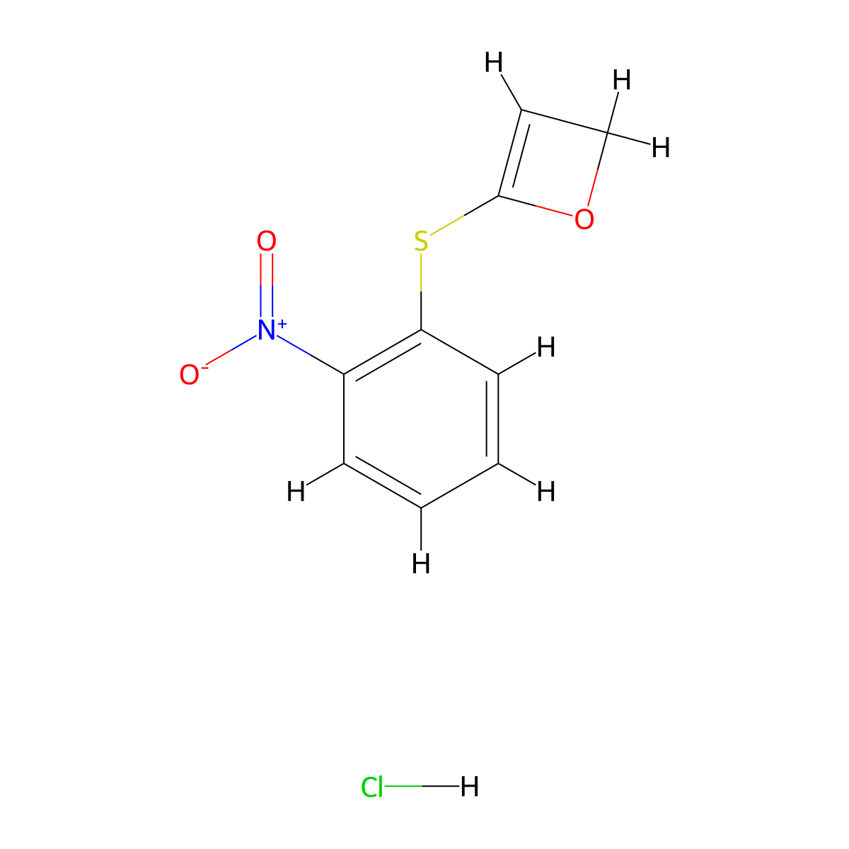 4-((2-Nitrophenyl)thio)-2H-oxete hydrochloride molecular structure, CAS 1823912-47-5