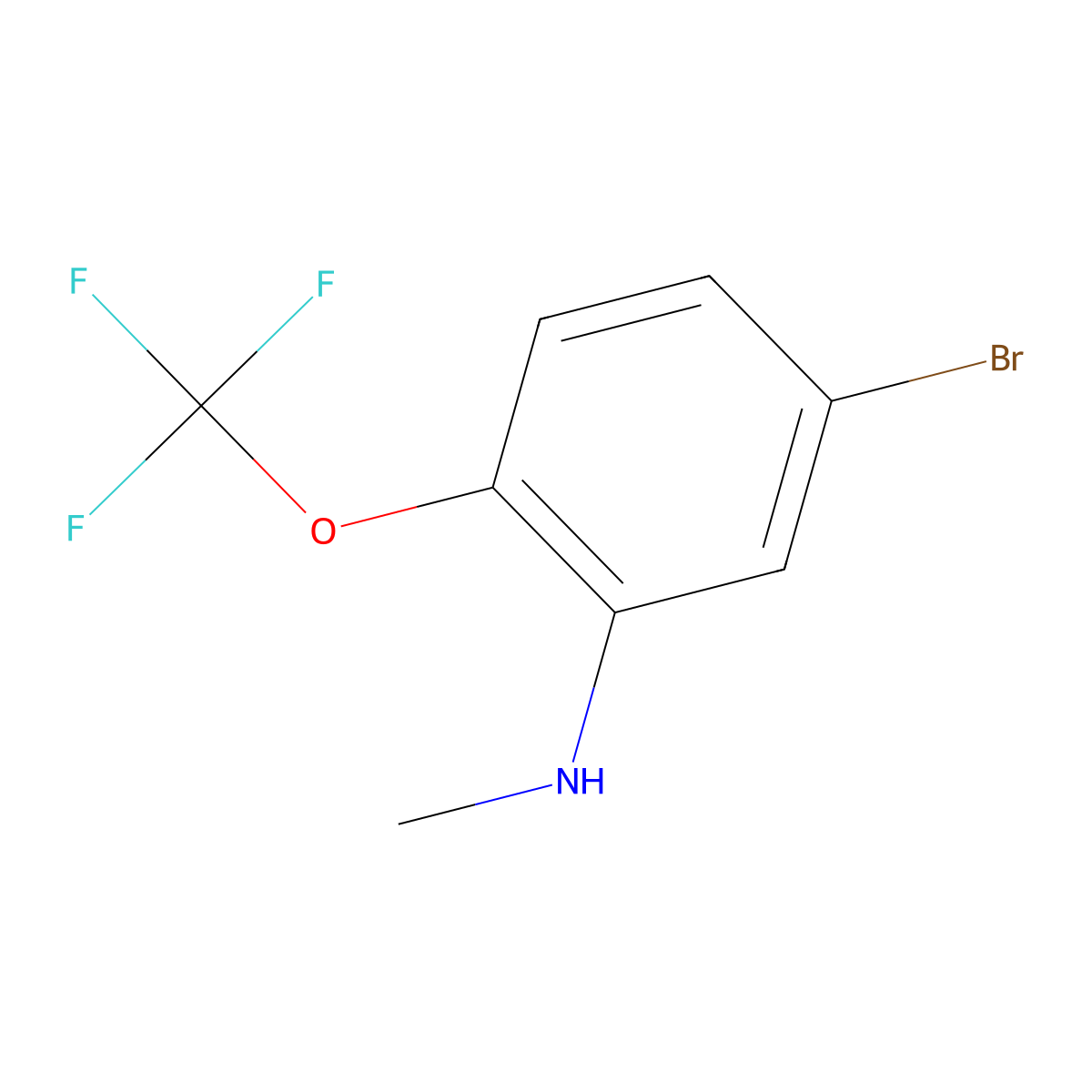 5-bromo-N-methyl-2-(trifluoromethoxy)aniline molecular structure, CAS 1823912-60-2