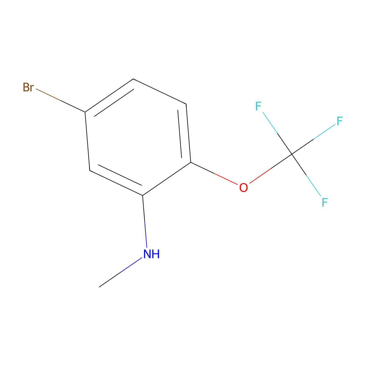 5-bromo-N-methyl-2-(trifluoromethoxy)aniline molecular structure, CAS 1823912-60-2