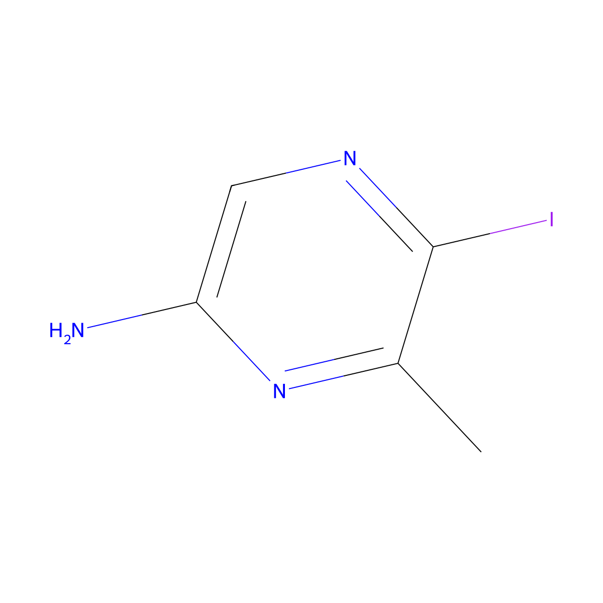 5-Iodo-6-methylpyrazin-2-amine molecular structure, CAS 1823913-17-2