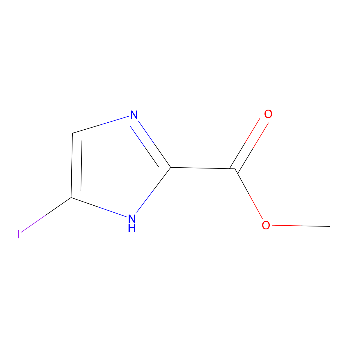 Methyl 4-iodo-1H-imidazole-2-carboxylate molecular structure, CAS 1823913-62-7