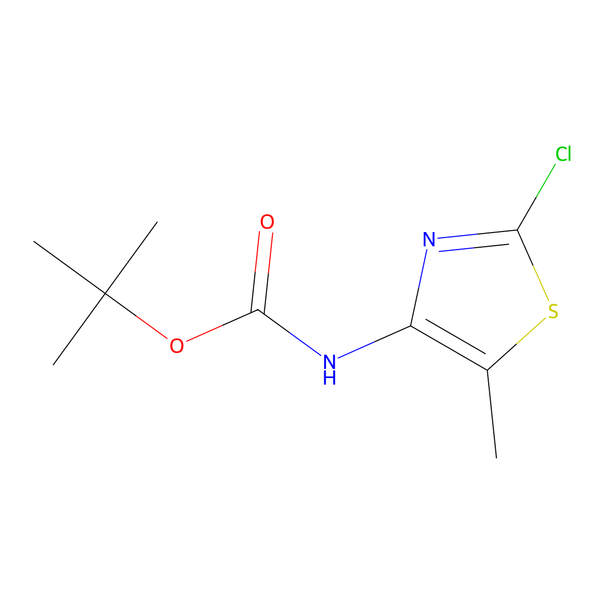 tert-Butyl (2-chloro-5-methylthiazol-4-yl)carbamate molecular structure, CAS 1823913-82-1
