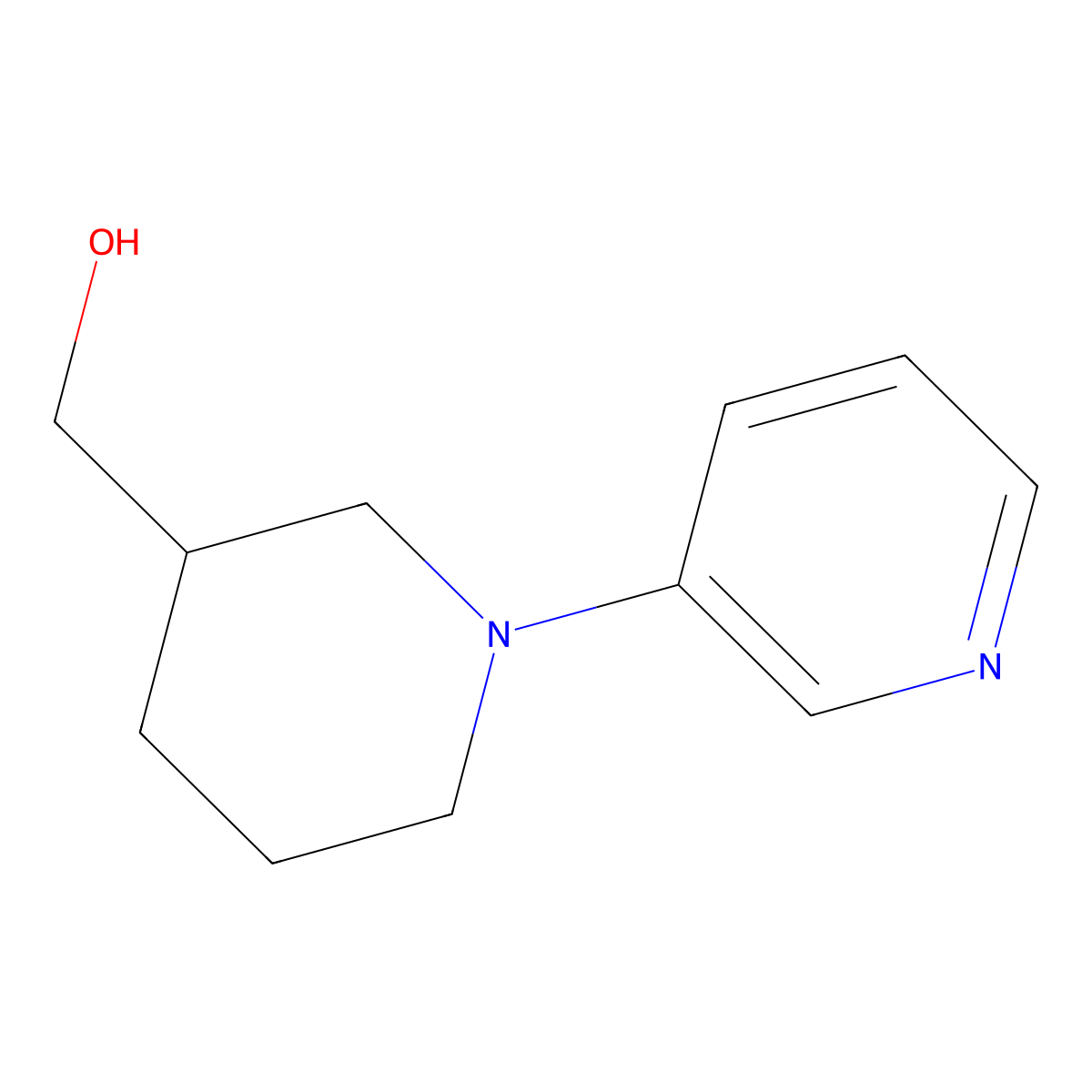 (1-(Pyridin-3-yl)piperidin-3-yl)methanol molecular structure, CAS 1823914-09-5
