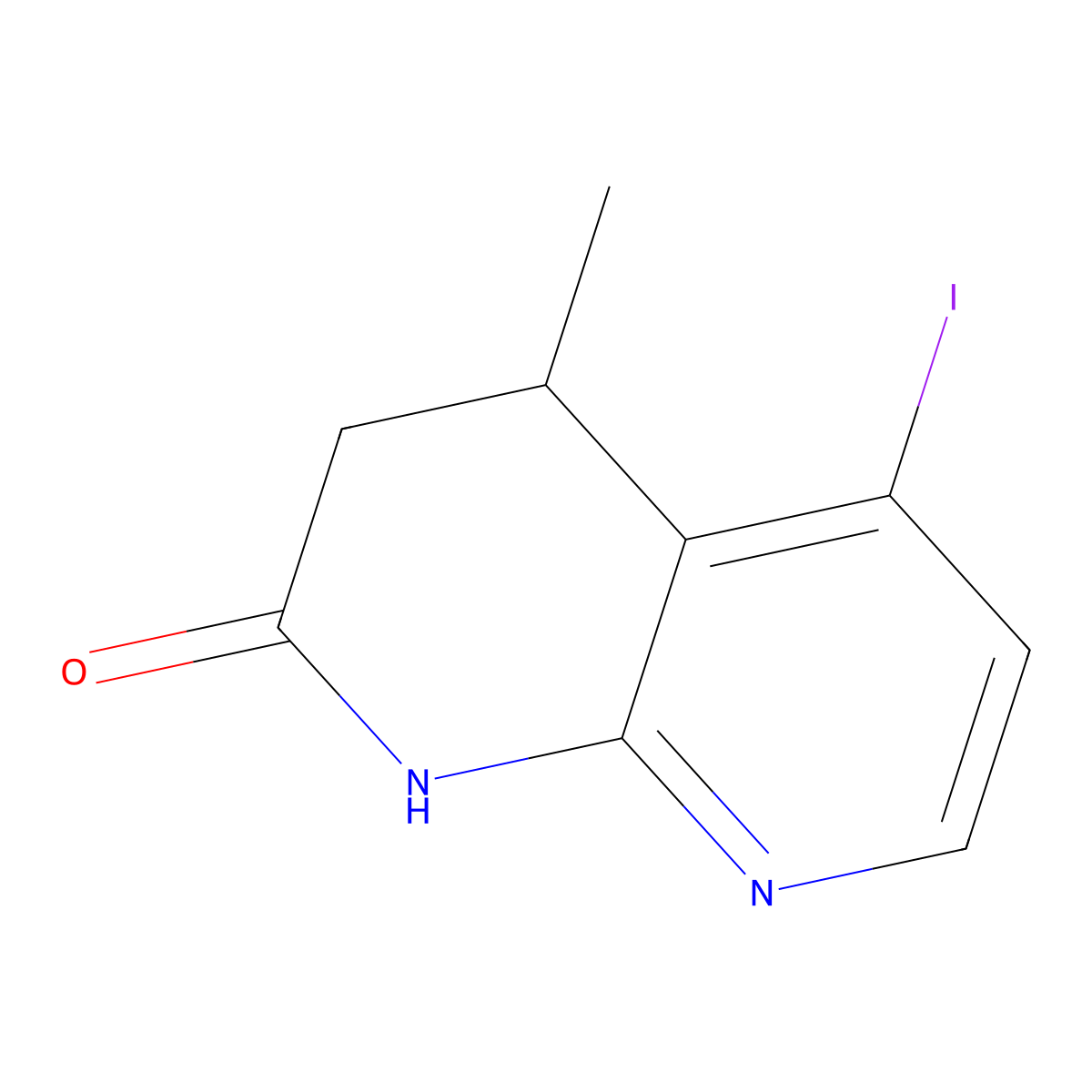 5-Iodo-4-methyl-3,4-dihydro-1,8-naphthyridin-2(1H)-one molecular structure, CAS 1823914-59-5