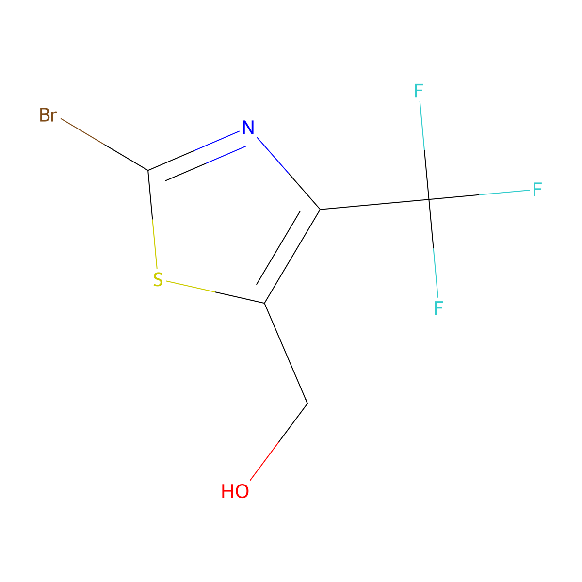 (2-Bromo-4-(trifluoromethyl)thiazol-5-yl)methanol molecular structure, CAS 1823914-61-9