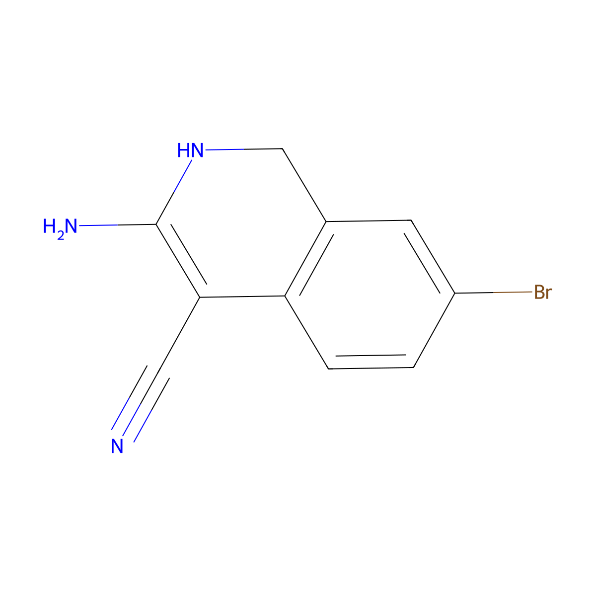 3-Amino-7-bromo-1,2-dihydroisoquinoline-4-carbonitrile molecular structure, CAS 1823915-48-5