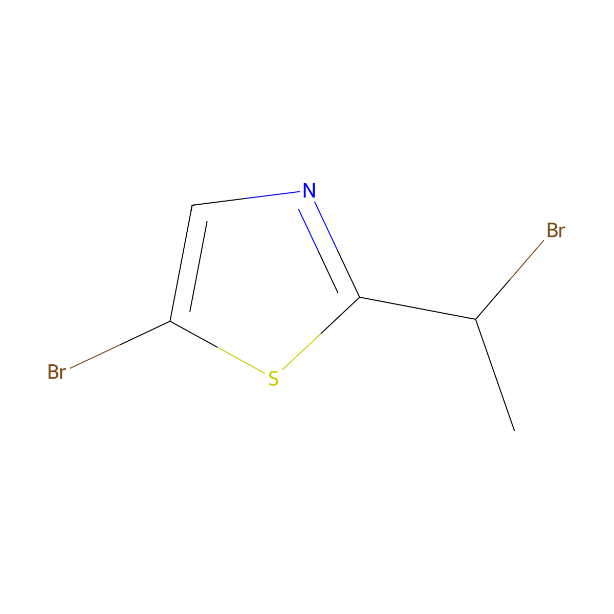 5-Bromo-2-(1-bromoethyl)-1,3-thiazole molecular structure, CAS 1823915-57-6