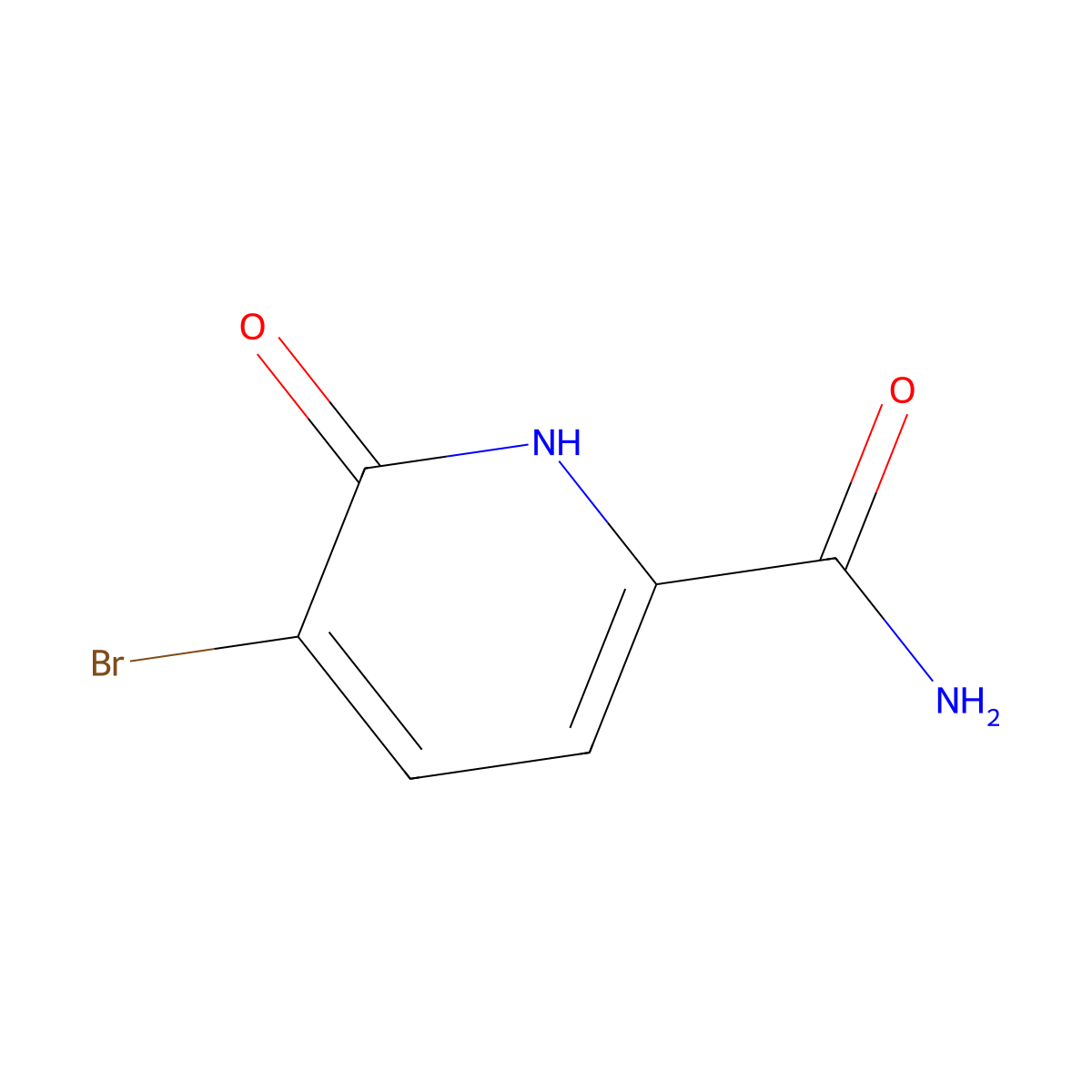 5-Bromo-6-oxo-1,6-dihydropyridine-2-carboxamide molecular structure, CAS 1823915-93-0