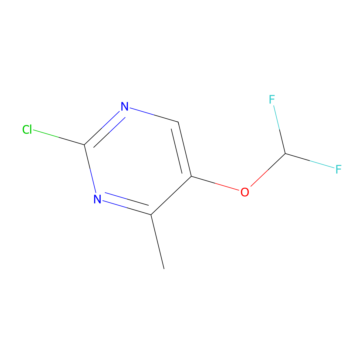 2-Chloro-5-(difluoromethoxy)-4-methylpyrimidine molecular structure, CAS 1823916-35-3