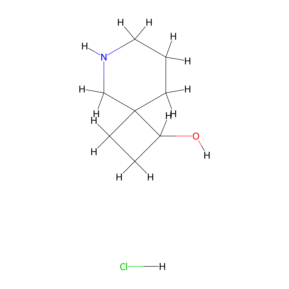 6-Azaspiro(3.5)nonan-1-ol hydrochloride molecular structure, CAS 1823916-44-4