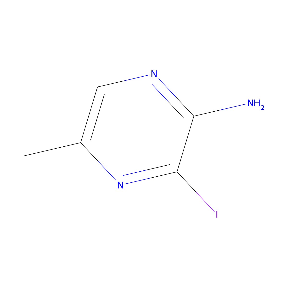3-Iodo-5-methylpyrazin-2-amine molecular structure, CAS 1823916-77-3