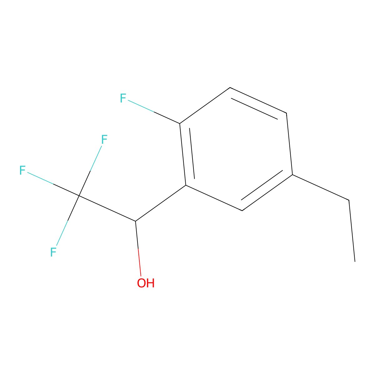1-(5-Ethyl-2-fluorophenyl)-2,2,2-trifluoroethanol molecular structure, CAS 1823916-84-2
