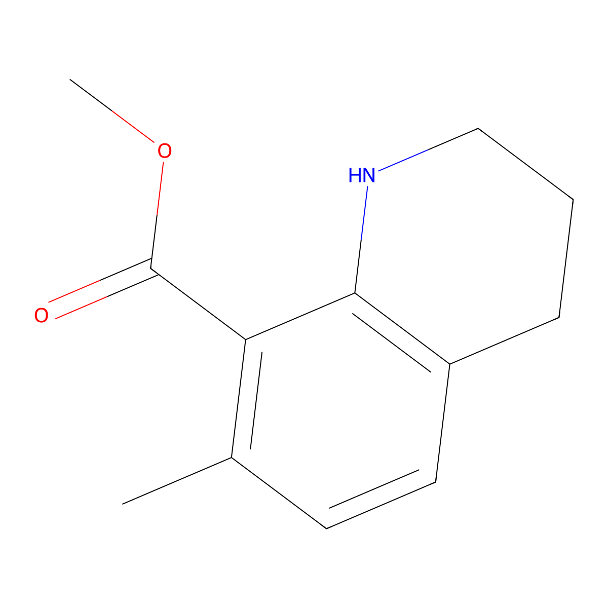 Methyl 7-methyl-1,2,3,4-tetrahydroquinoline-8-carboxylate molecular structure, CAS 1823917-35-6