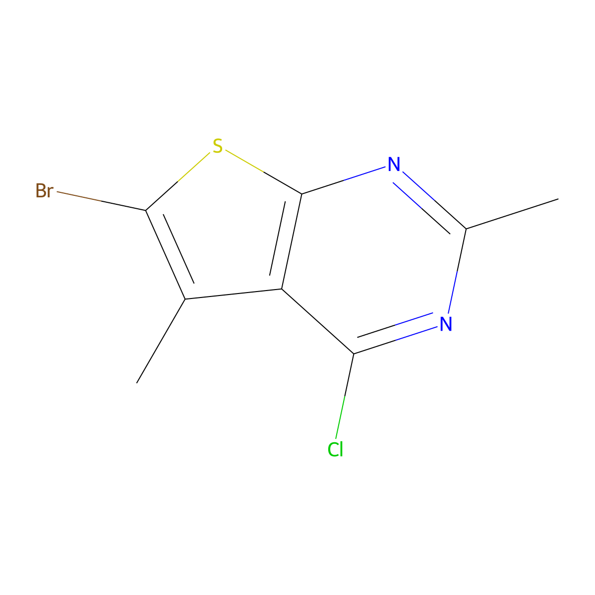 6-Bromo-4-chloro-2,5-dimethylthieno[2,3-d]pyrimidine molecular structure, CAS 1823917-48-1