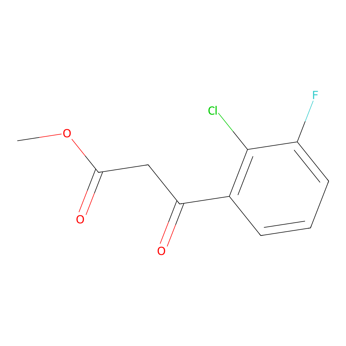 Methyl 3-(2-chloro-3-fluorophenyl)-3-oxopropanoate molecular structure, CAS 1823918-40-6