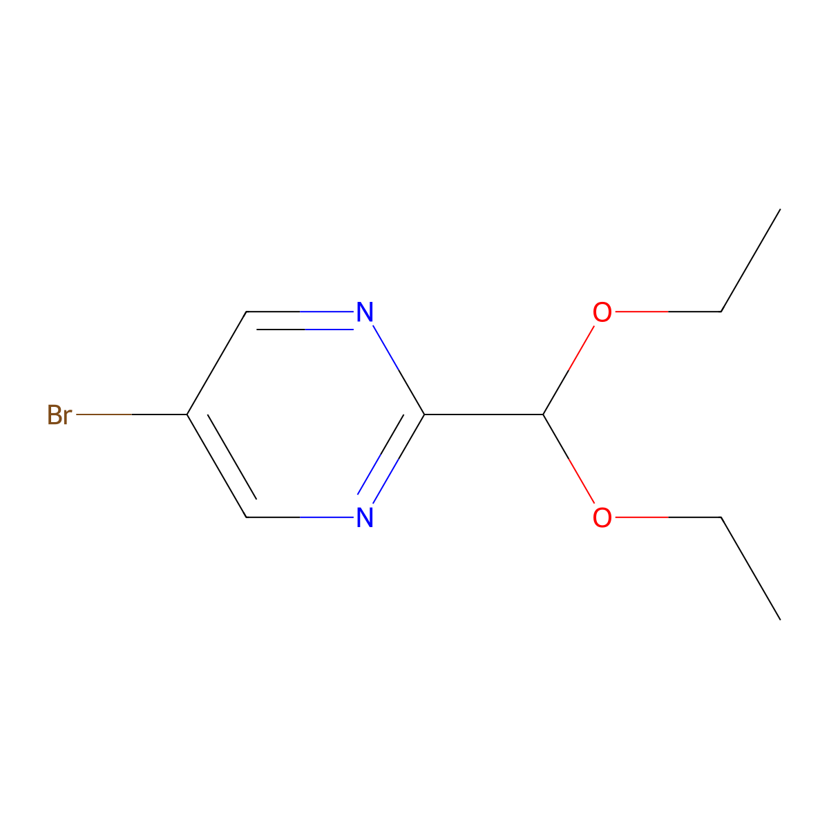5-Bromo-2-(diethoxymethyl)pyrimidine molecular structure, CAS 1823918-68-8