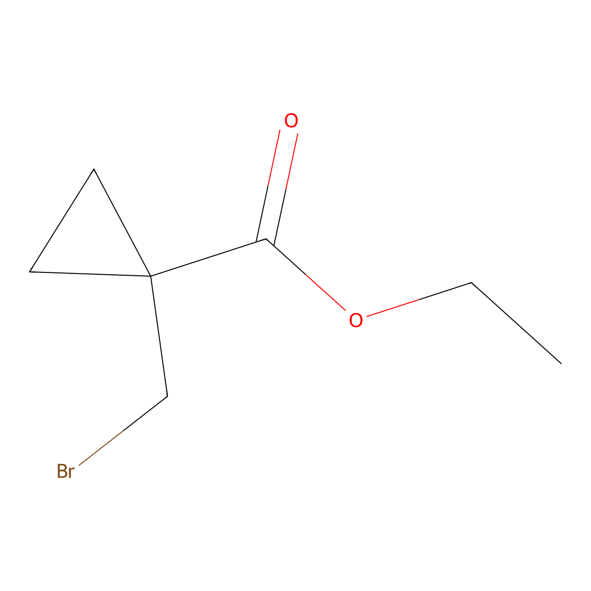 Ethyl 1-(bromomethyl)cyclopropanecarboxylate molecular structure, CAS 1823918-74-6