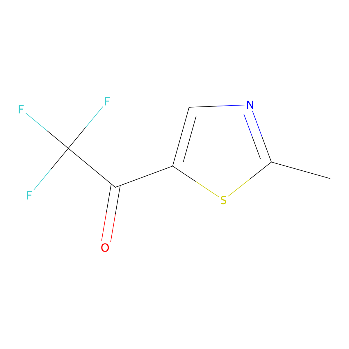 2,2,2-Trifluoro-1-(2-methyl-1,3-thiazol-5-yl)ethan-1-one molecular structure, CAS 1823918-91-7
