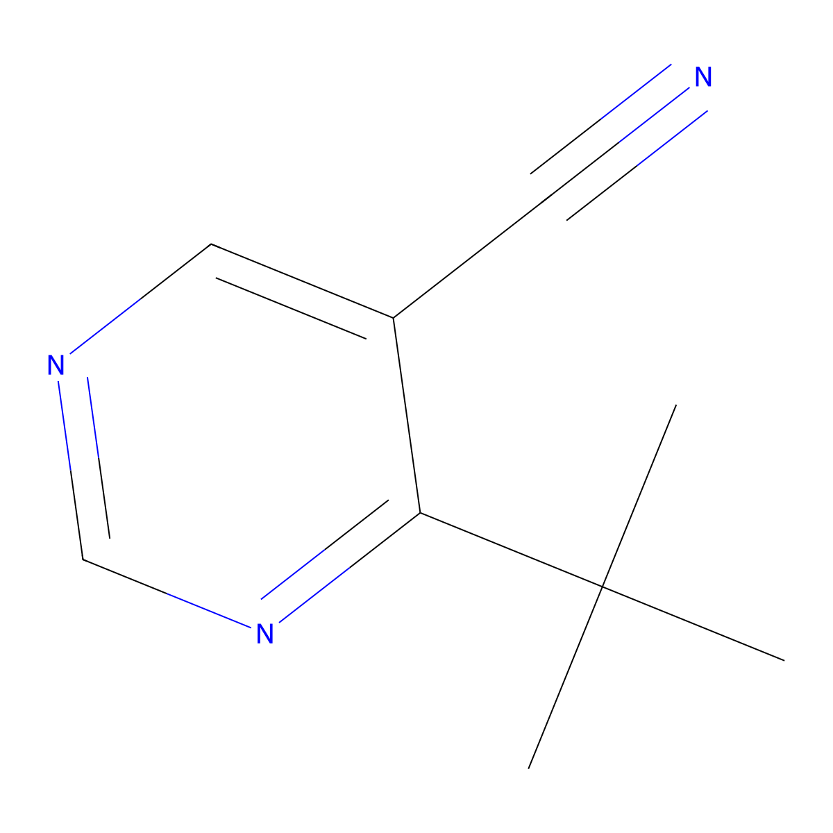 4-Tert-butylpyrimidine-5-carbonitrile molecular structure, CAS 1823919-09-0