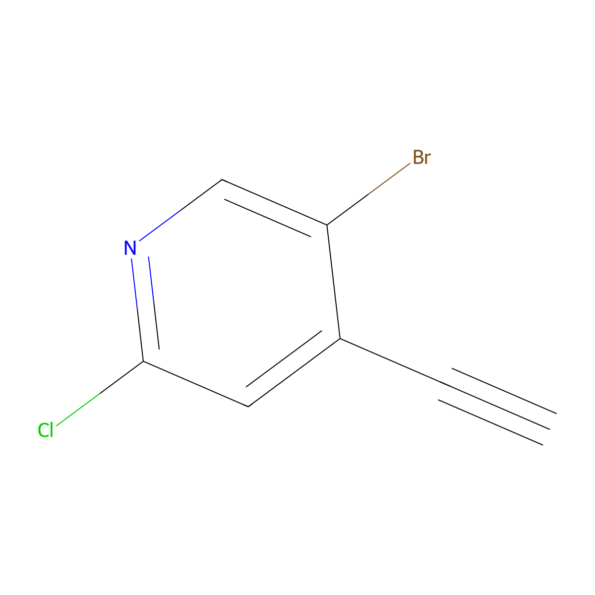 5-Bromo-2-chloro-4-ethynylpyridine molecular structure, CAS 1823919-38-5