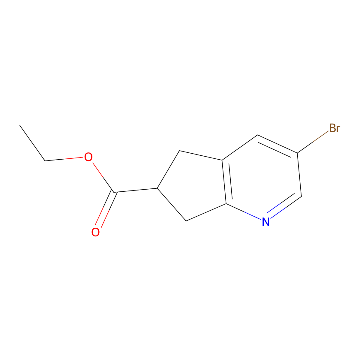 Ethyl 3-bromo-6,7-dihydro-5H-cyclopenta[b]pyridine-6-carboxylate molecular structure, CAS 1823919-85-2