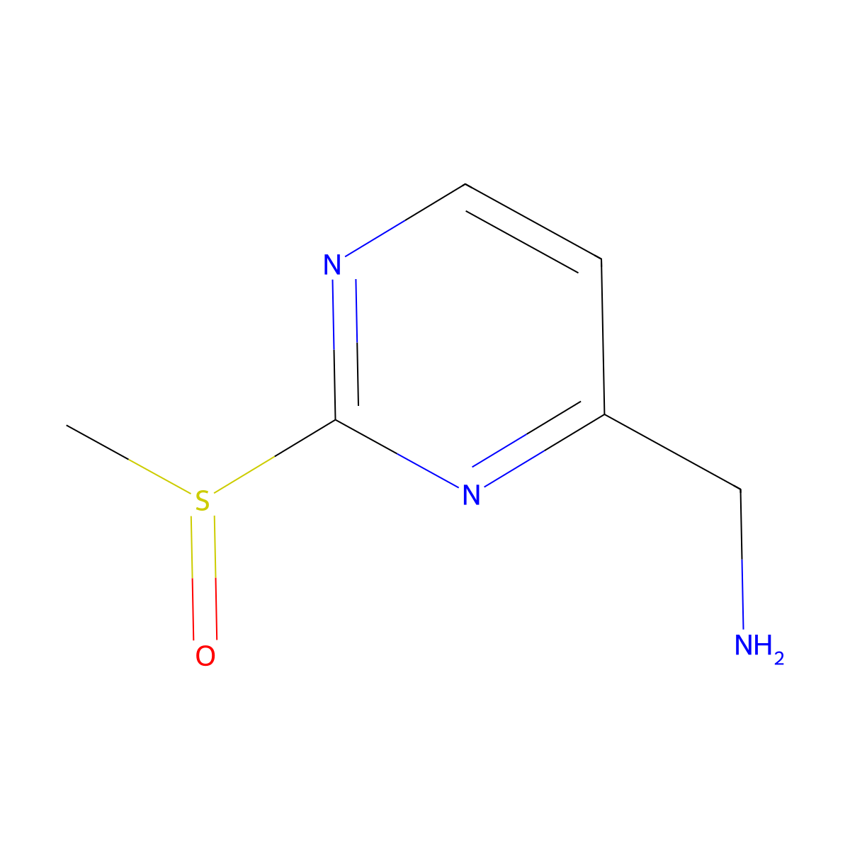 (2-(Methylsulfinyl)pyrimidin-4-yl)methanamine molecular structure, CAS 1823920-03-1