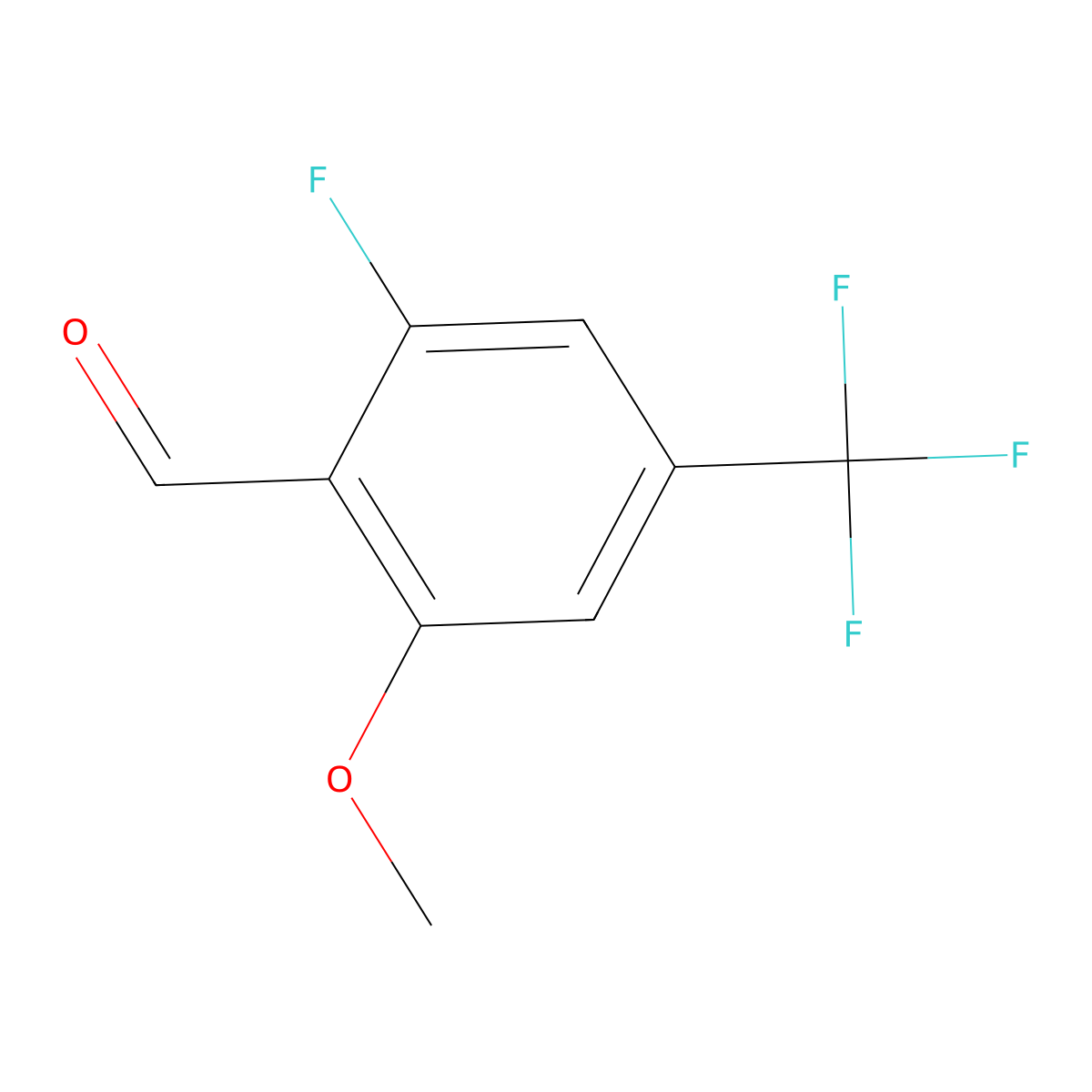 2-Fluoro-6-methoxy-4-(trifluoromethyl)benzaldehyde molecular structure, CAS 1823920-06-4