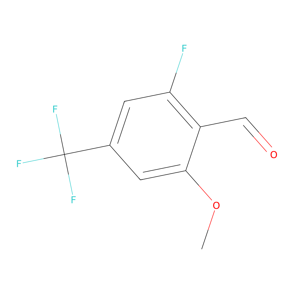 2-Fluoro-6-methoxy-4-(trifluoromethyl)benzaldehyde molecular structure, CAS 1823920-06-4