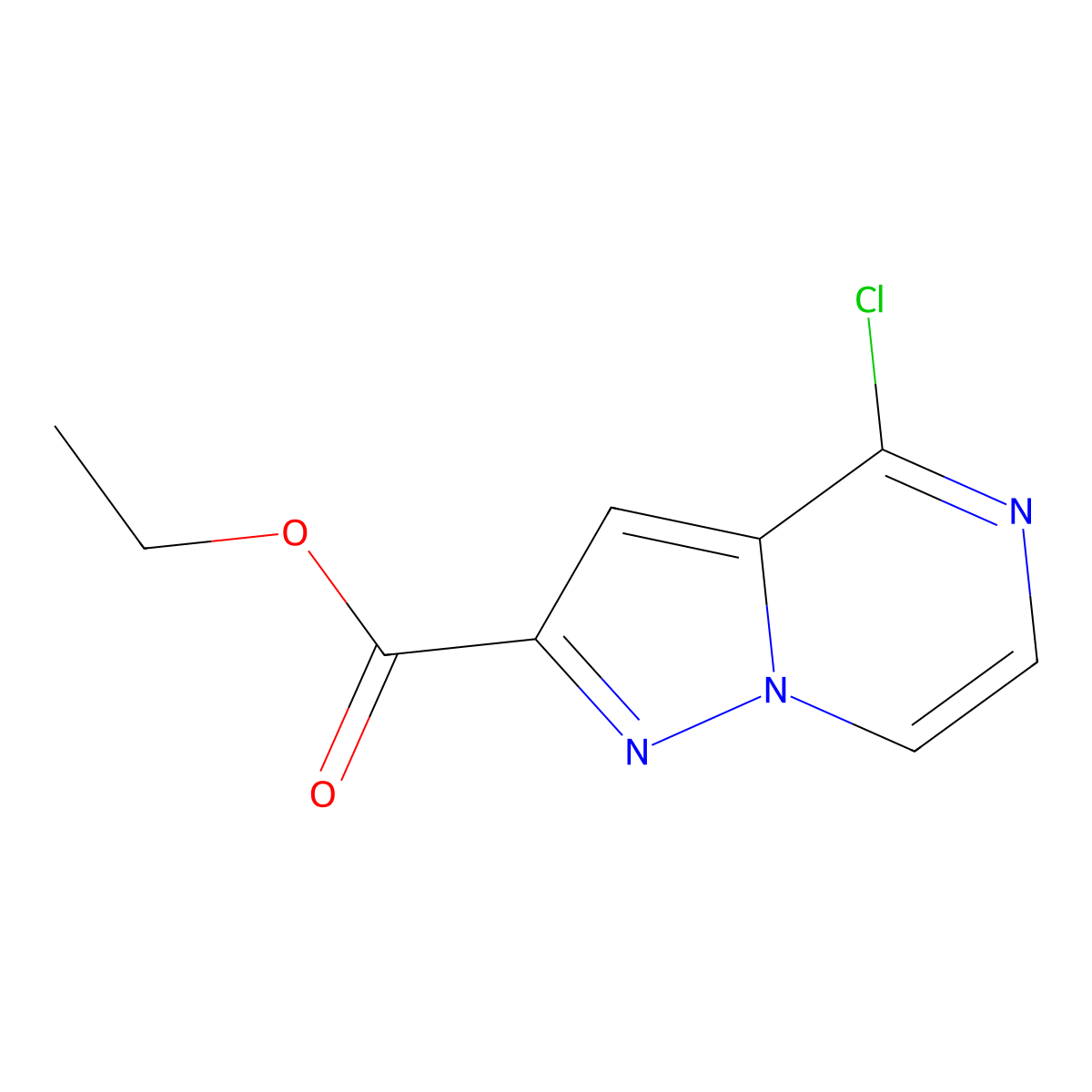 Ethyl 4-chloropyrazolo(1,5-a)pyrazine-2-carboxylate molecular structure, CAS 1823920-22-4