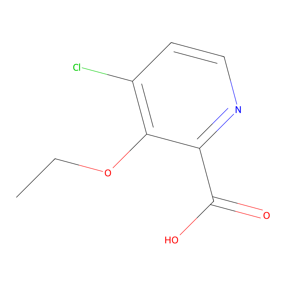 4-Chloro-3-ethoxypyridine-2-carboxylic acid molecular structure, CAS 1823920-23-5