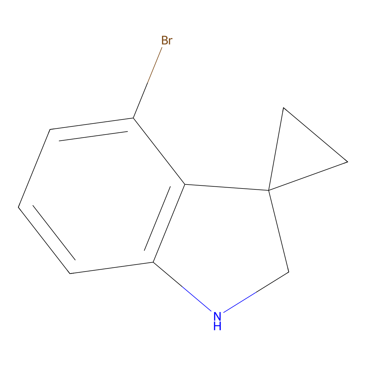 4'-Bromospiro[cyclopropane-1,3'-indoline] molecular structure, CAS 1823921-08-9