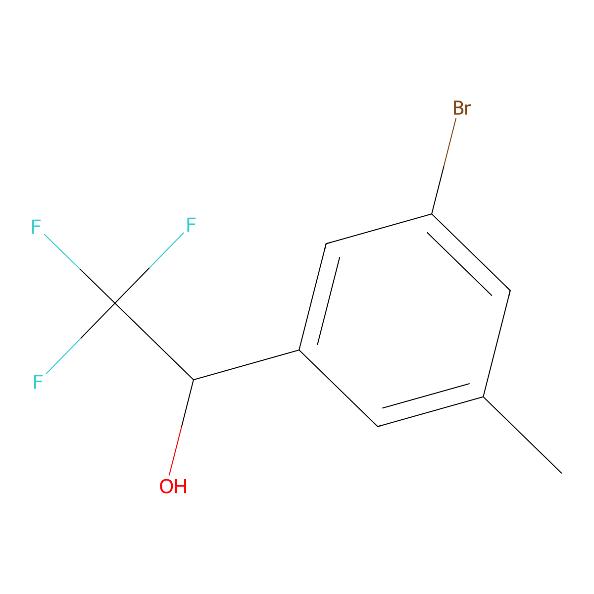 1-(3-Bromo-5-methylphenyl)-2,2,2-trifluoroethan-1-ol molecular structure, CAS 1823921-10-3