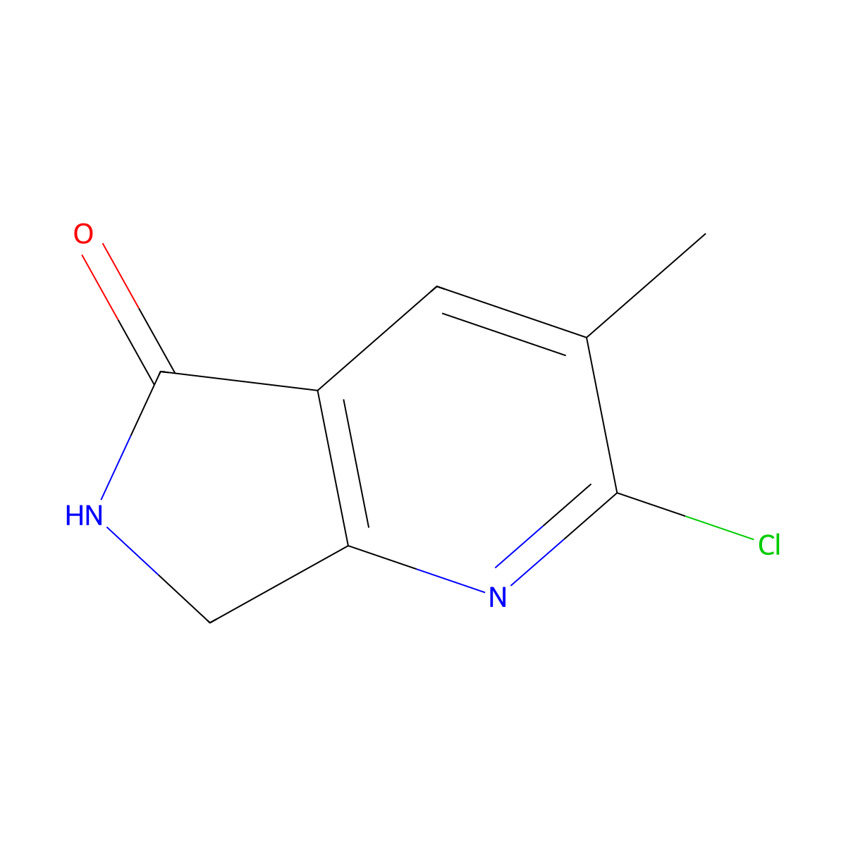 2-Chloro-3-methyl-6,7-dihydro-5H-pyrrolo[3,4-b]pyridin-5-one molecular structure, CAS 1823921-16-9