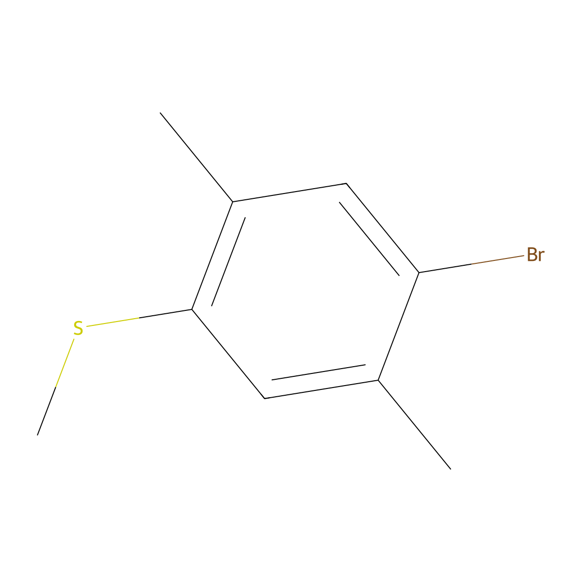 1-Bromo-2,5-dimethyl-4-(methylsulfanyl)benzene molecular structure, CAS 1823921-21-6