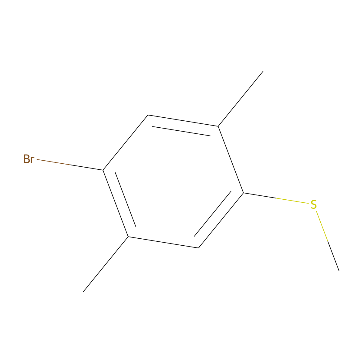 1-Bromo-2,5-dimethyl-4-(methylsulfanyl)benzene molecular structure, CAS 1823921-21-6