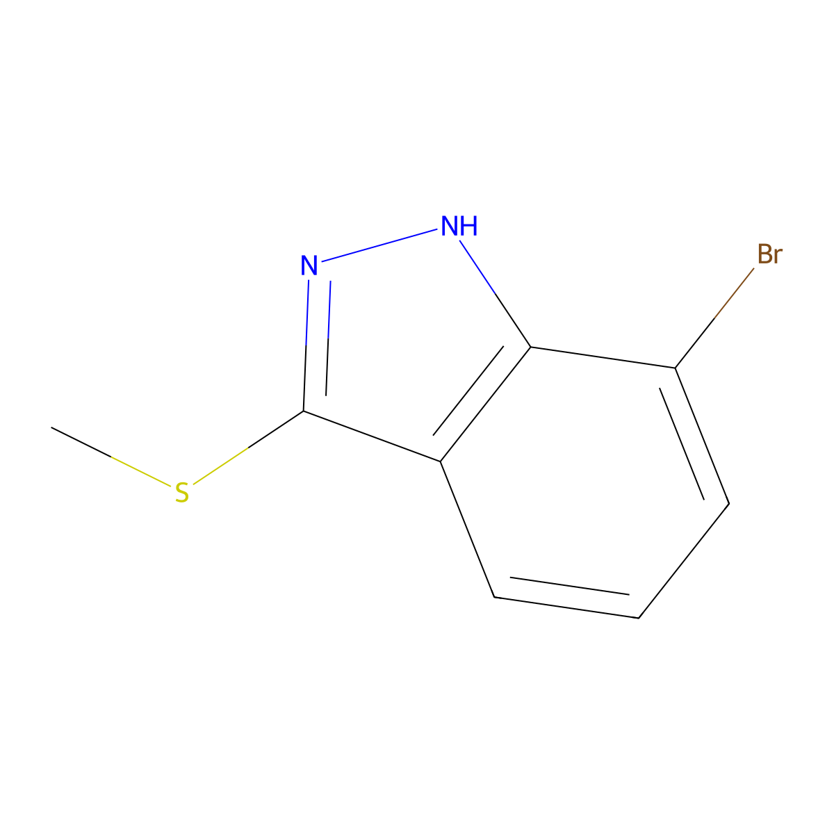 7-Bromo-3-(methylthio)-1H-indazole molecular structure, CAS 1823921-23-8
