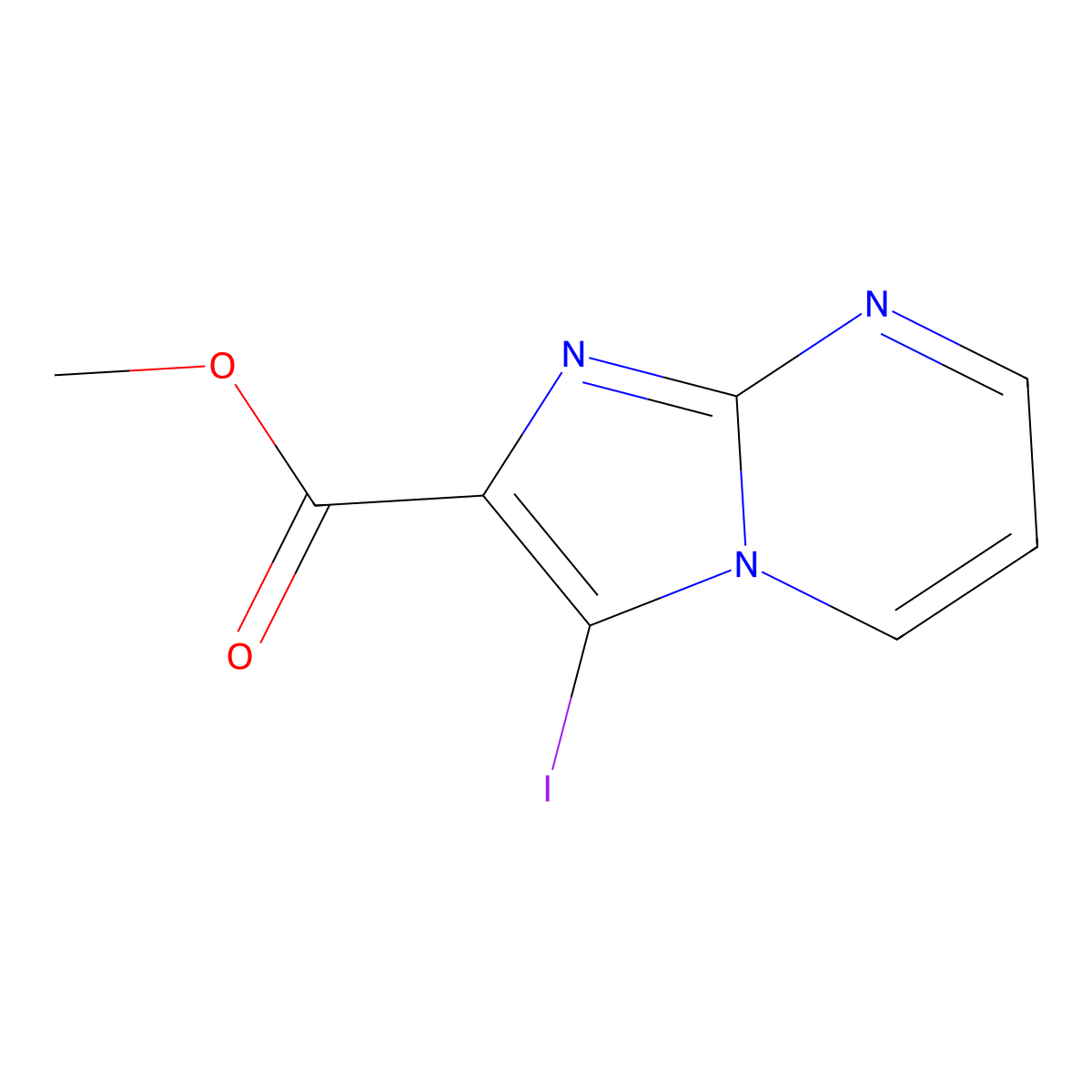 Methyl 3-iodoimidazo[1,2-a]pyrimidine-2-carboxylate molecular structure, CAS 1823921-37-4