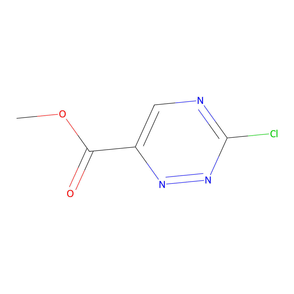 Methyl 3-chloro-1,2,4-triazine-6-carboxylate molecular structure, CAS 1823921-48-7
