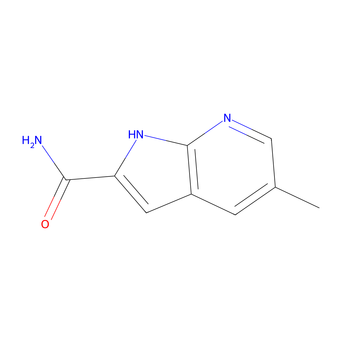 5-Methyl-1H-pyrrolo[2,3-b]pyridine-2-carboxamide molecular structure, CAS 1823921-49-8