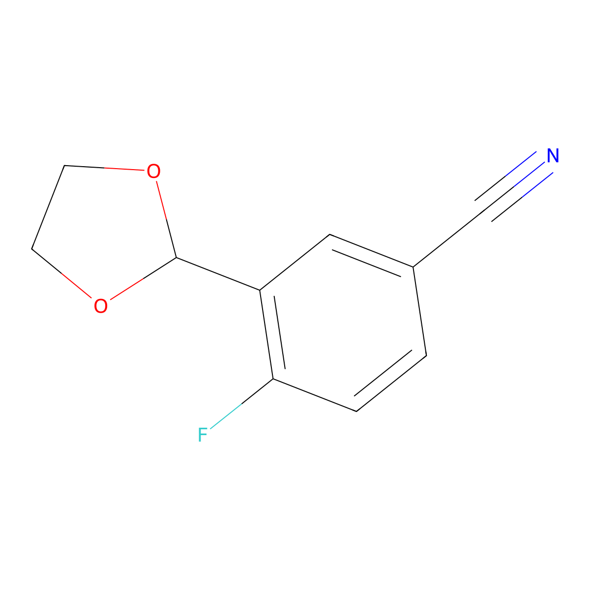 3-(1,3-Dioxolan-2-yl)-4-fluorobenzonitrile molecular structure, CAS 1823921-62-5