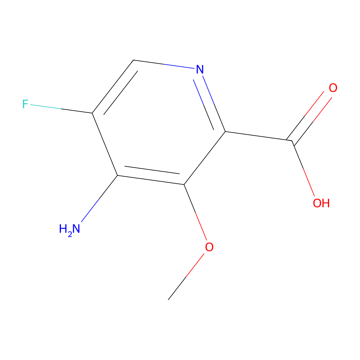 4-Amino-5-fluoro-3-methoxypyridine-2-carboxylic acid molecular structure, CAS 1823922-28-6