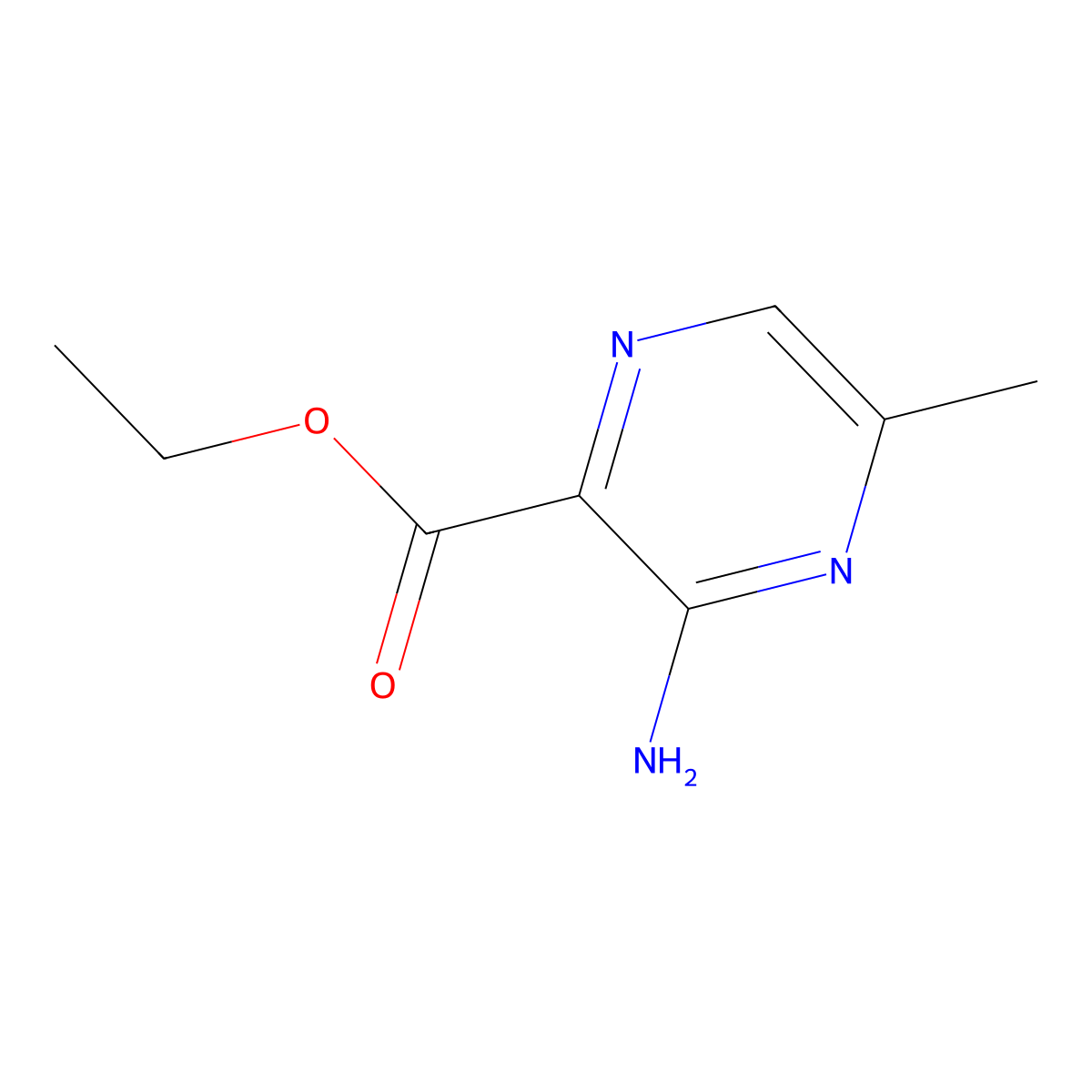 Ethyl 3-amino-5-methylpyrazine-2-carboxylate molecular structure, CAS 1823922-45-7