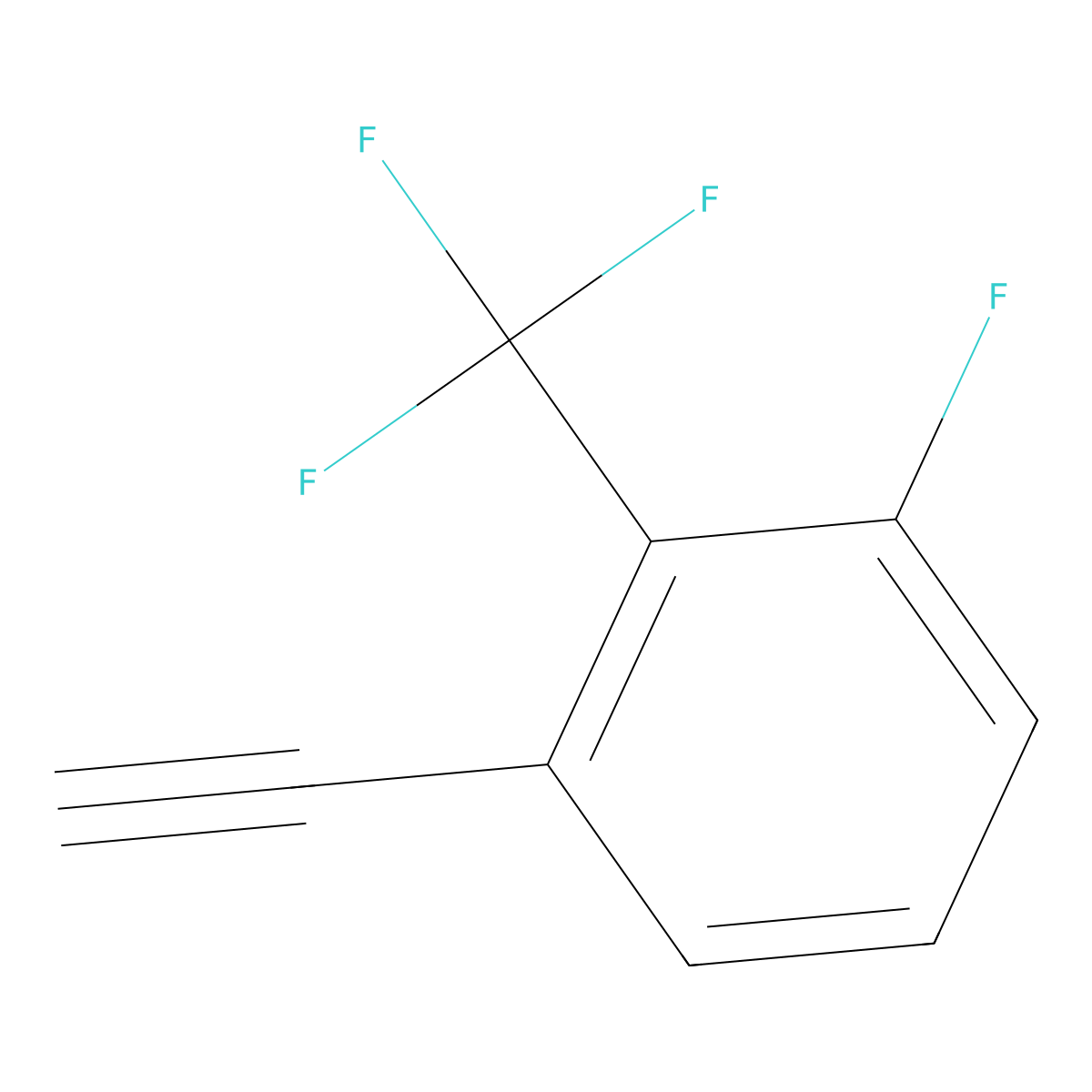 1-Ethynyl-3-fluoro-2-(trifluoromethyl)benzene molecular structure, CAS 1823923-07-4