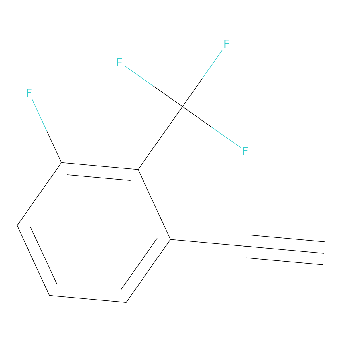 1-Ethynyl-3-fluoro-2-(trifluoromethyl)benzene molecular structure, CAS 1823923-07-4