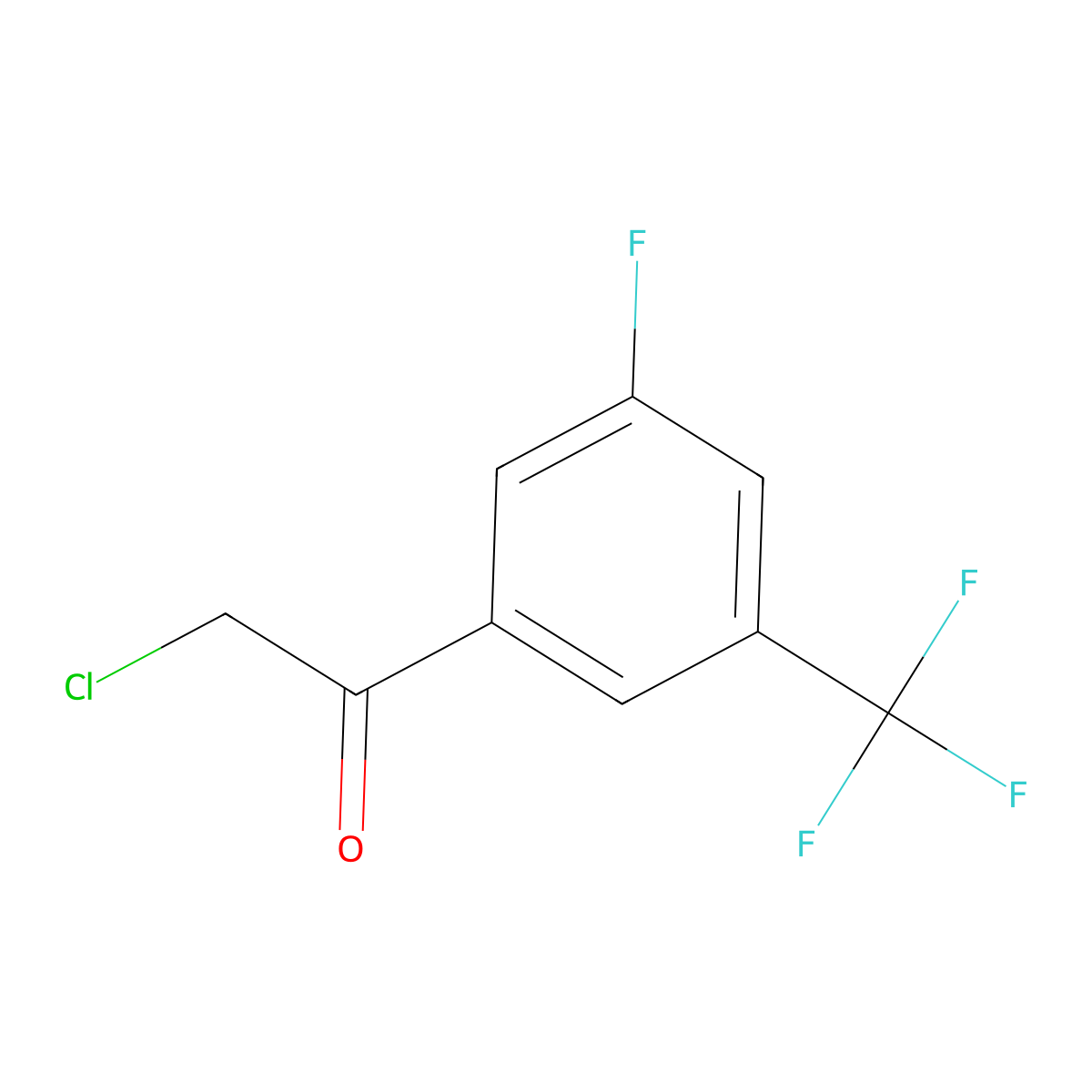 2-Chloro-1-[3-fluoro-5-(trifluoromethyl)phenyl]ethan-1-one molecular structure, CAS 1823923-31-4