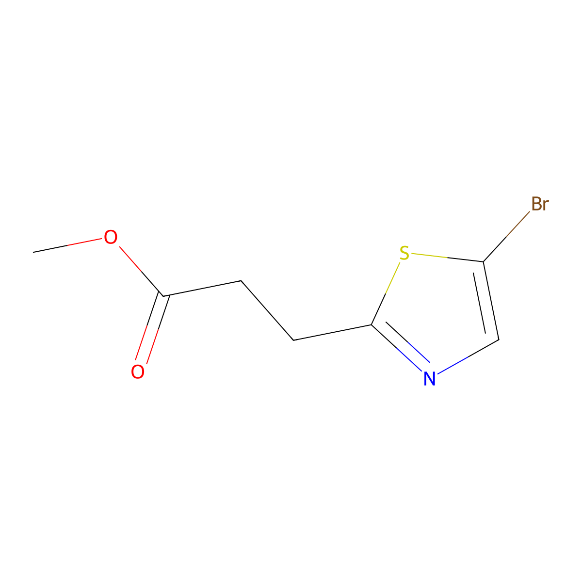 Methyl 3-(5-bromothiazol-2-yl)propanoate molecular structure, CAS 1823924-12-4